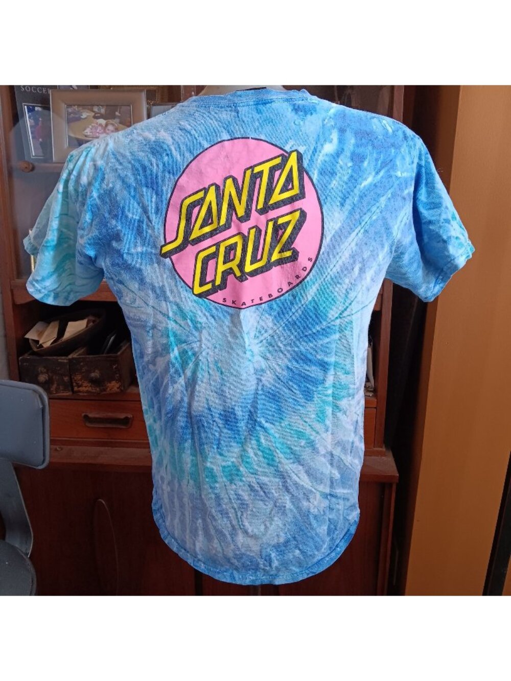Santa Cruz Skateboards Medium T-shirt Men's Blue Tie-Dye T-Shirt M 100% Cotton